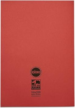 RHINO A4 Exercise Book 80 Page Red F8M (Pack of 10)
