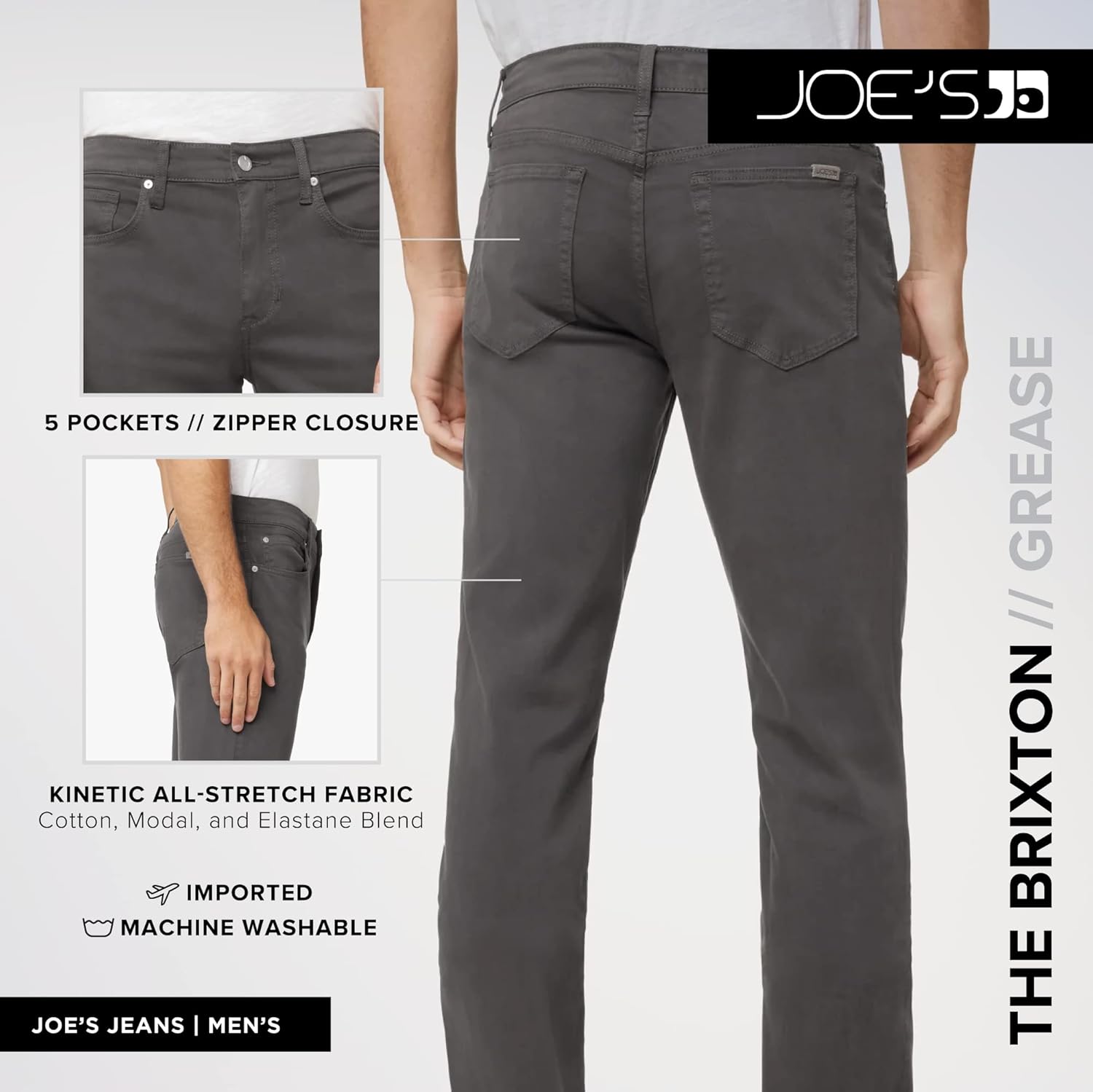 Joe's Jeans Mens Brixton Non-Denim Straight and Narrow Leg Twill Pant - Image 4