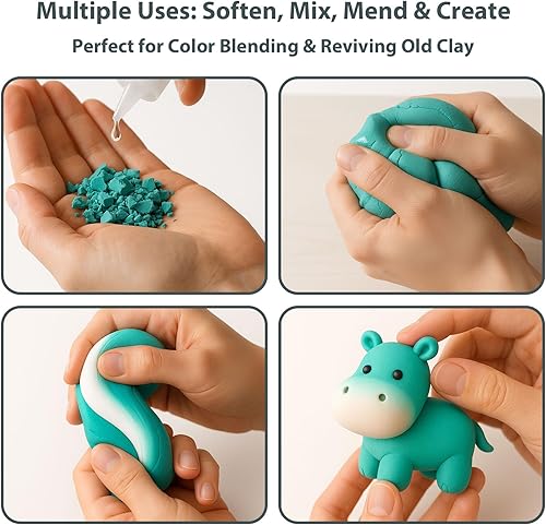 Miniatura 6 de Suavizante de arcilla polimérica de alta calidad revive arcilla endurecida, mejora la flexibilidad y la adherencia, añade brillo después de hornear,