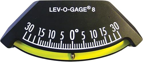Sun Company Lev-o-gage 8 - Heel Angle Clinometer | High-Resolution Clinometer for Modern Boats | Mounts on Bulkhead