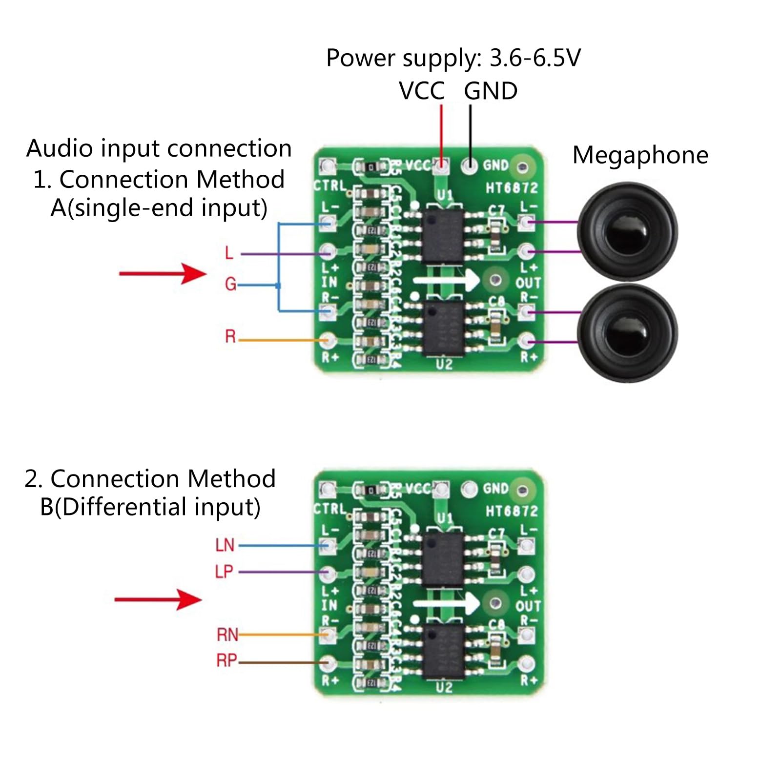 Amazon.co.jp: HT6872 2x3W チャンネルデジタルステレオオーディオ