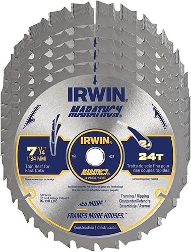 Irwin Marathon 24030-50PK - Hojas de sierra circulares de 7-14 x 24 dientes paquete de 50