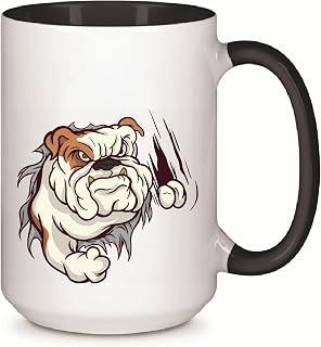 Gift Idea for Pet Lovers Ripping ThroughIllustration 11oz 15oz Inner Color Accent Mug