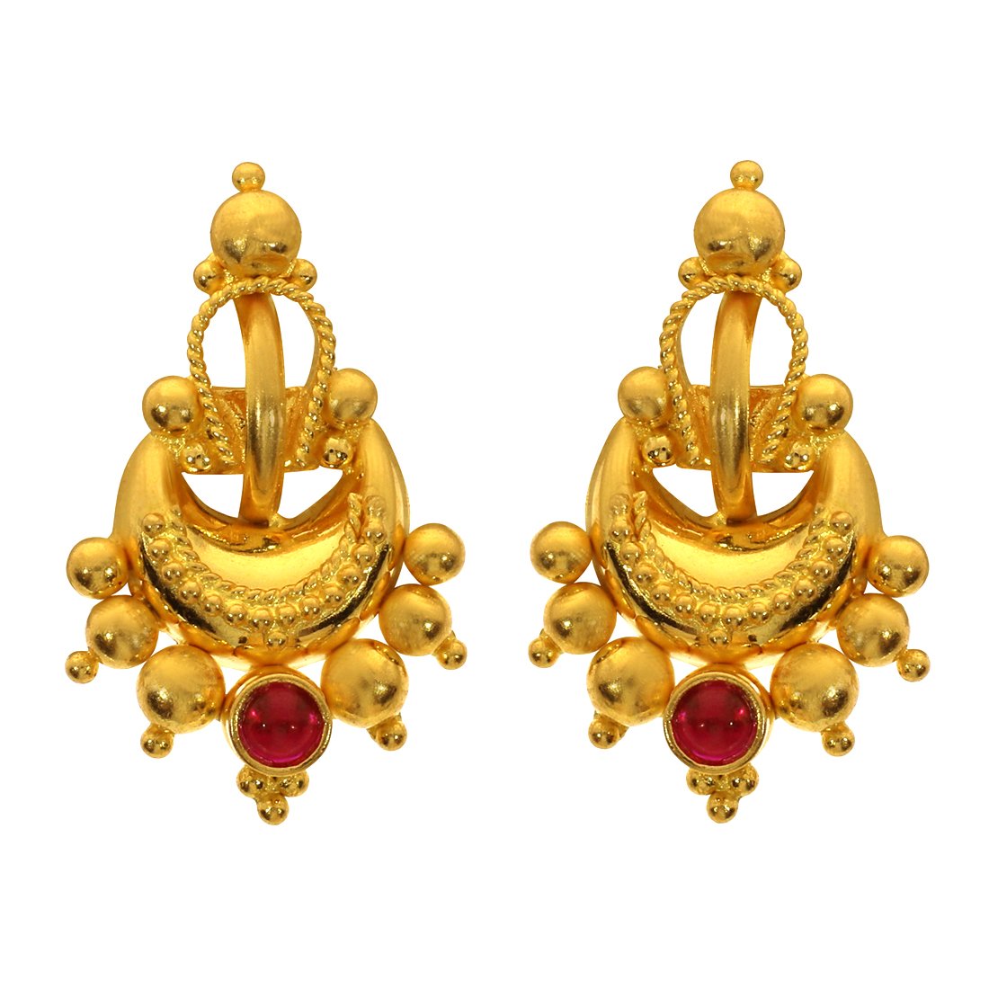 22KT (916) Yellow Gold Stud Earrings for Women (BN11200775)