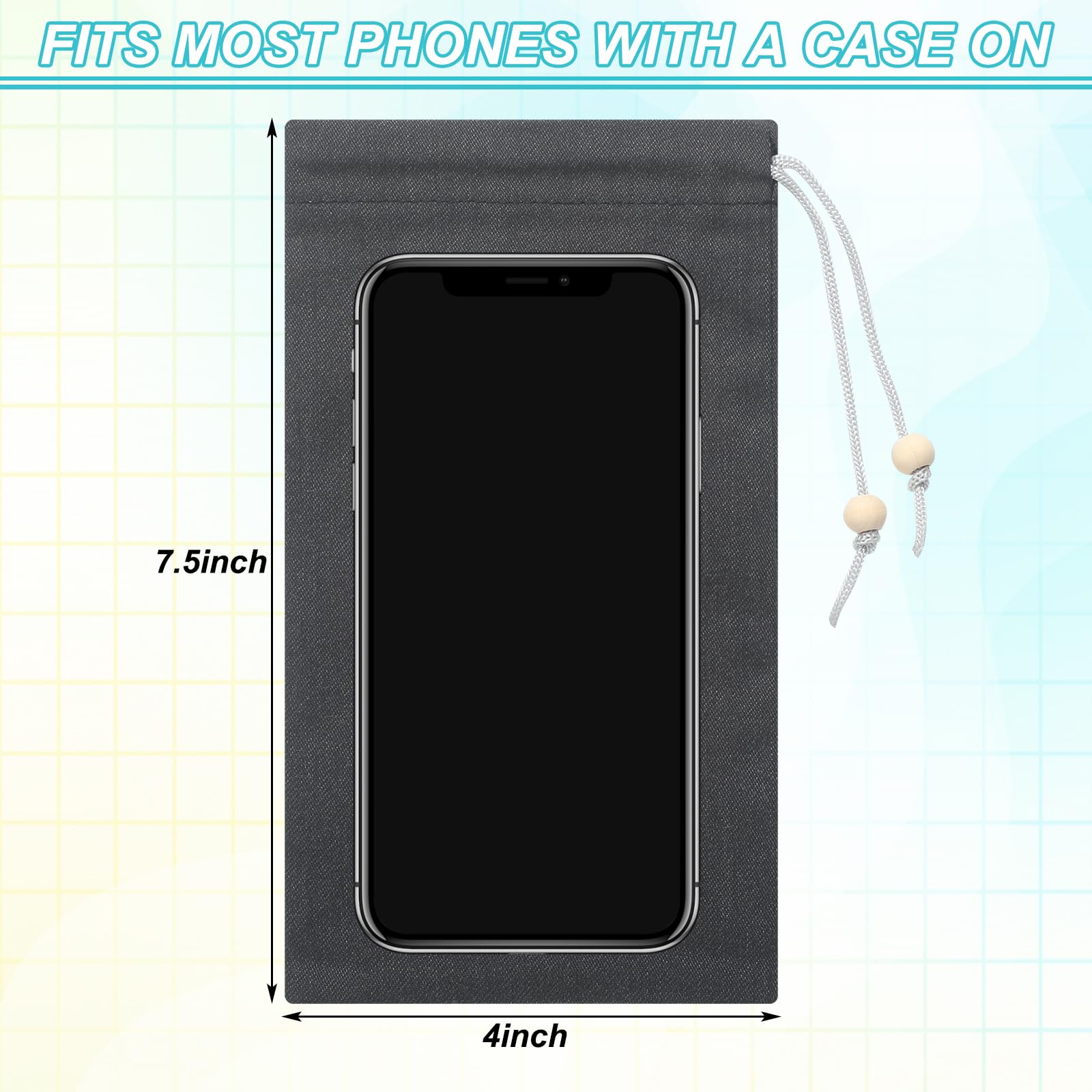3 fundas para teléfono con bloqueo EMF, funda protectora para teléfono celular, cabe en el bolsillo, funda para teléfono EMF, bolsa de protección contra intrusión de señal, GPS y señal de