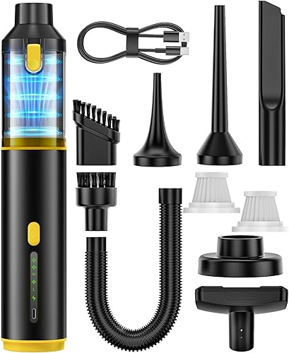 Miniatura 8 de Aspiradora de Coche Portátil Inalámbrica de Mano 4-en-1 Mini Aspiradora Inalámbrica con 2 Modos de Succión y 16800pa de Potencia de Succión Modos