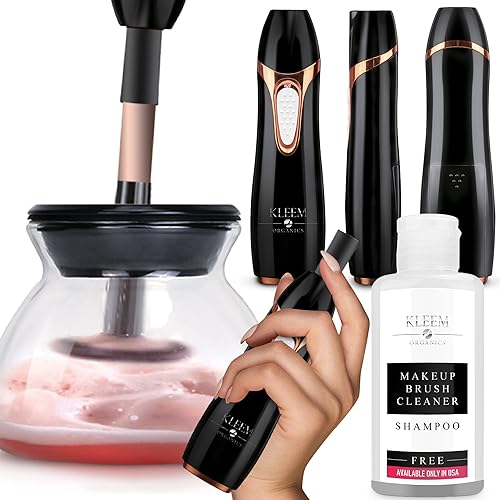 Kleem - Máquina limpiadora de brochas de maquillaje eléctrica | Lavadora automática de brochas de maquillaje y secadora giratoria con champú