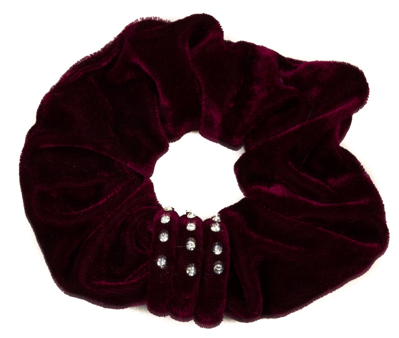 Mytoptrendz Women's Burgundy Mytoptrendz®- Girls Soft Velvet Scrunchie With Sparkly Rhinestone Crystal Knot (Burgundy)