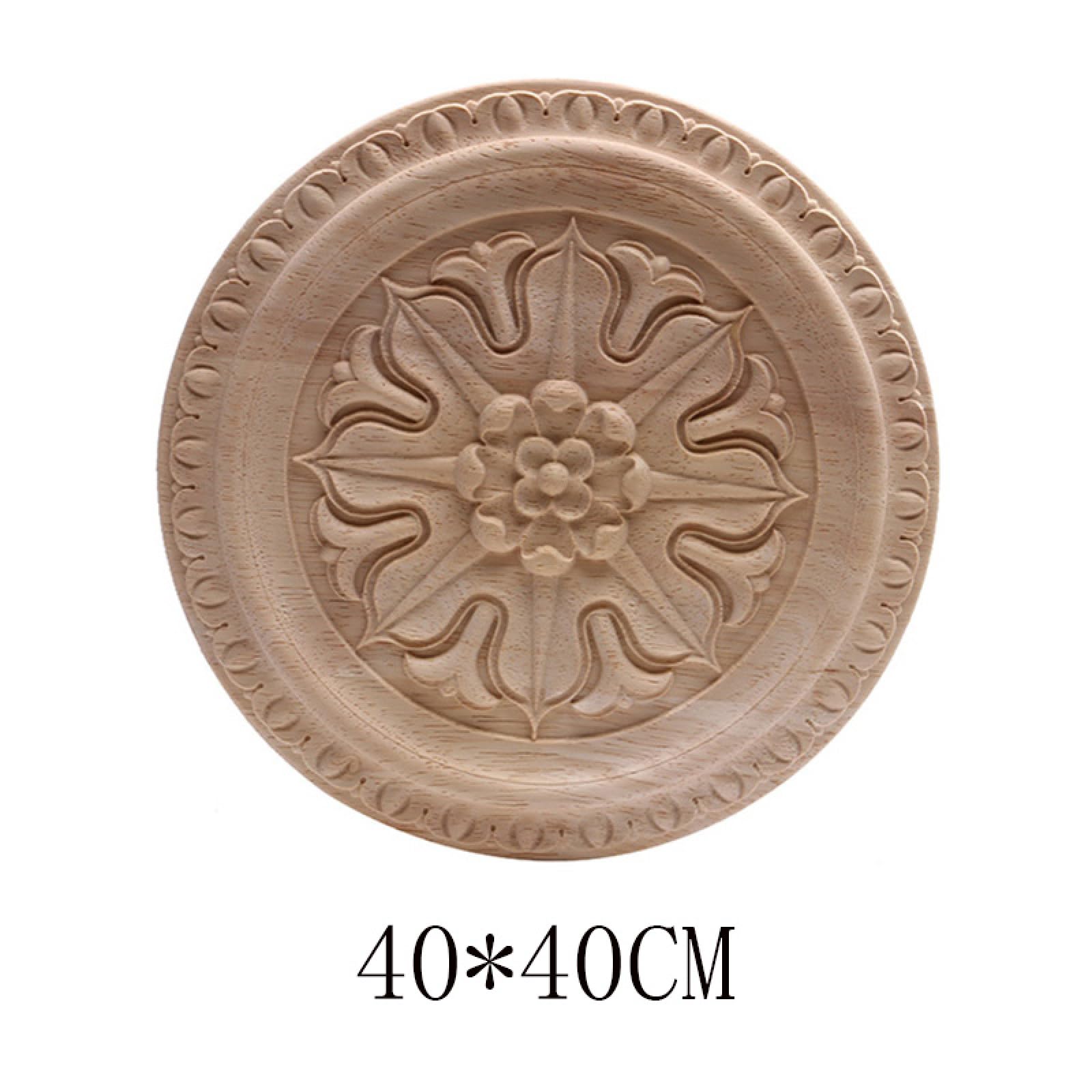 Garneck Holzapplikation - Zart Geschnitztes Dekor-Element 20x20cm Für Möbel & Wände, Natur