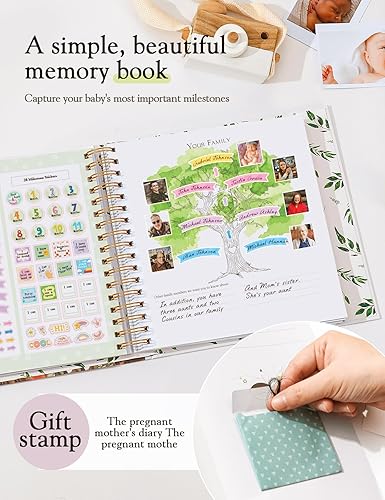 Miniatura 5 de Libro de recuerdos para bebés de primeros 5 años para niñas y niños, un hito para baby shower, artículos de bebé neutros de género para bebés,