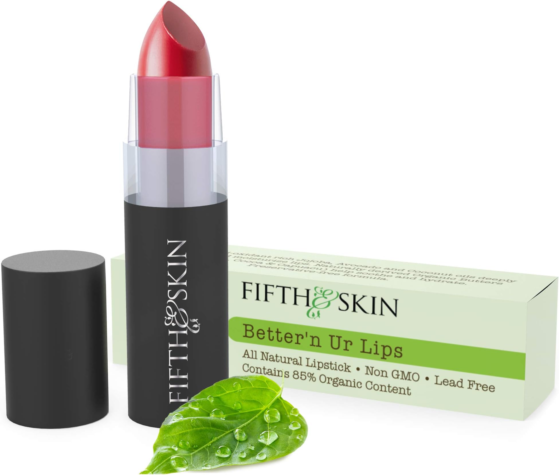 Fifth & Skin Better'n Ur Lips (BERRY RED 2.0) Vegan Lipstick - 100% Natural - Organic - Gluten Free - Cruelty Free - Paraben Free - Healthy Color that's Good for your Lips!