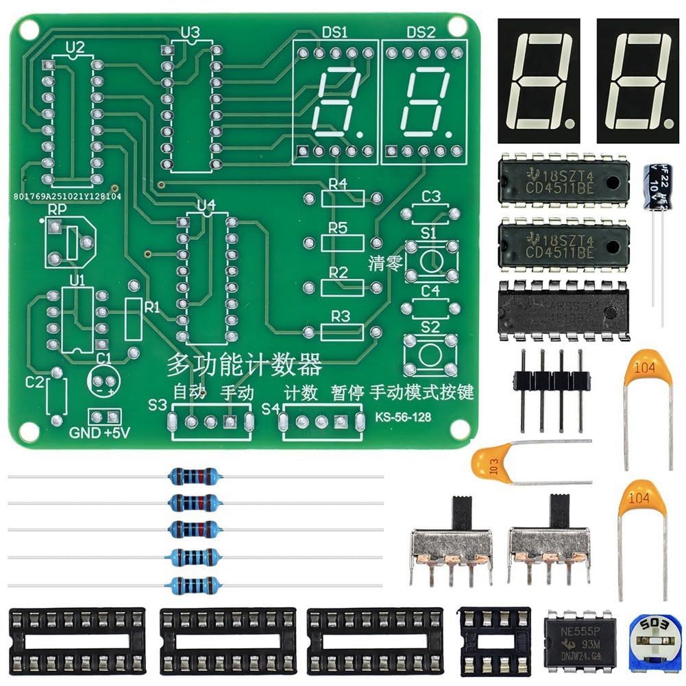 Aundhegrtt As Shown Diy Circuit Board Assembly Kit For Electronic Skills Training Soldering Practice Counter Circuit Kit Debugging Tools