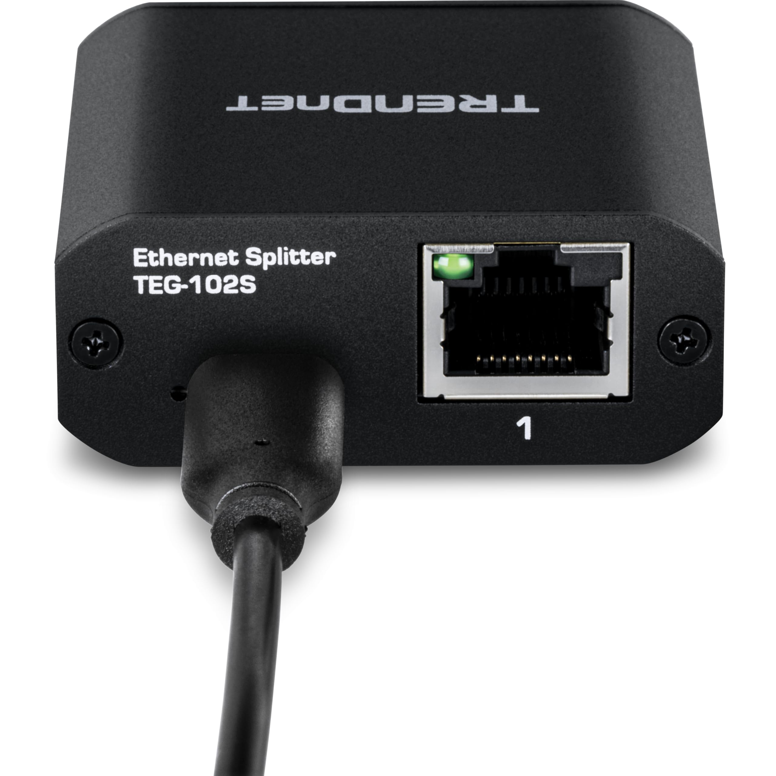 TRENDnet 2-portowy rozdzielacz gigabitowy z zasilaniem USB typu C, TEG-102S, dzieli jedno połączenie sieciowe na dwa, rozdzielacz Ethernet, kabel zasilający USB typu C w zestawie, zgodny z NDAA i TAA