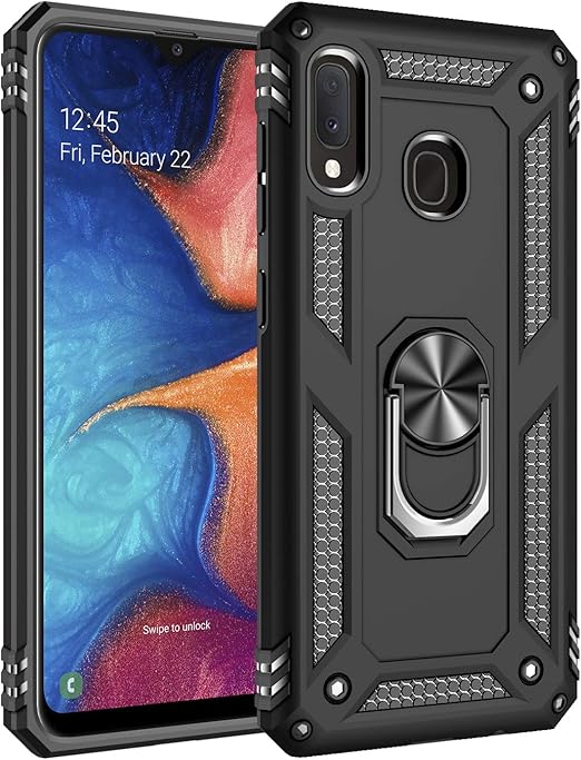 Compatible Samsung Galaxy A20E Case 360 Degree Ring Car Holder