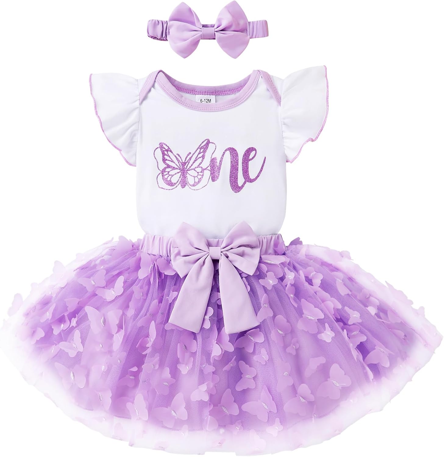 YOUNGER TREE Baby Girls 1st Birthday Outfit ONE Romper Tulle Tutu Skirt with Headband Sets Baby First Princess Dress
