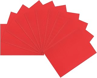 sourcing map 10 hojas de papel de cartón corrugado, color rojo, 14 x 10 pulgadas, para proyectos de manualidades y bricolaje