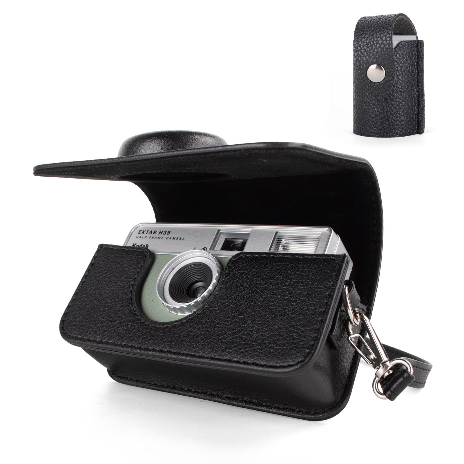 Custodia protettiva compatibile con la fotocamera a pellicola KODAK H35/H35N/F9/VIBE 501F, borsa per il trasporto in pelle PU e custodia per la conservazione della pellicola - Nero