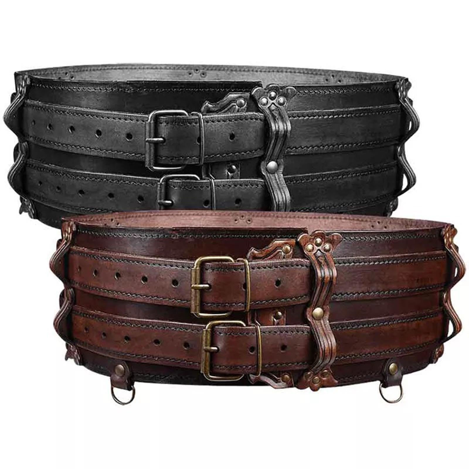Cinturón Medieval, Cinturón de Poliuretano, Accesorio para Cosplay, Cinturón de Corsé de Caballero, Cinturón Ancho para Espectáculos Y Disfraces.