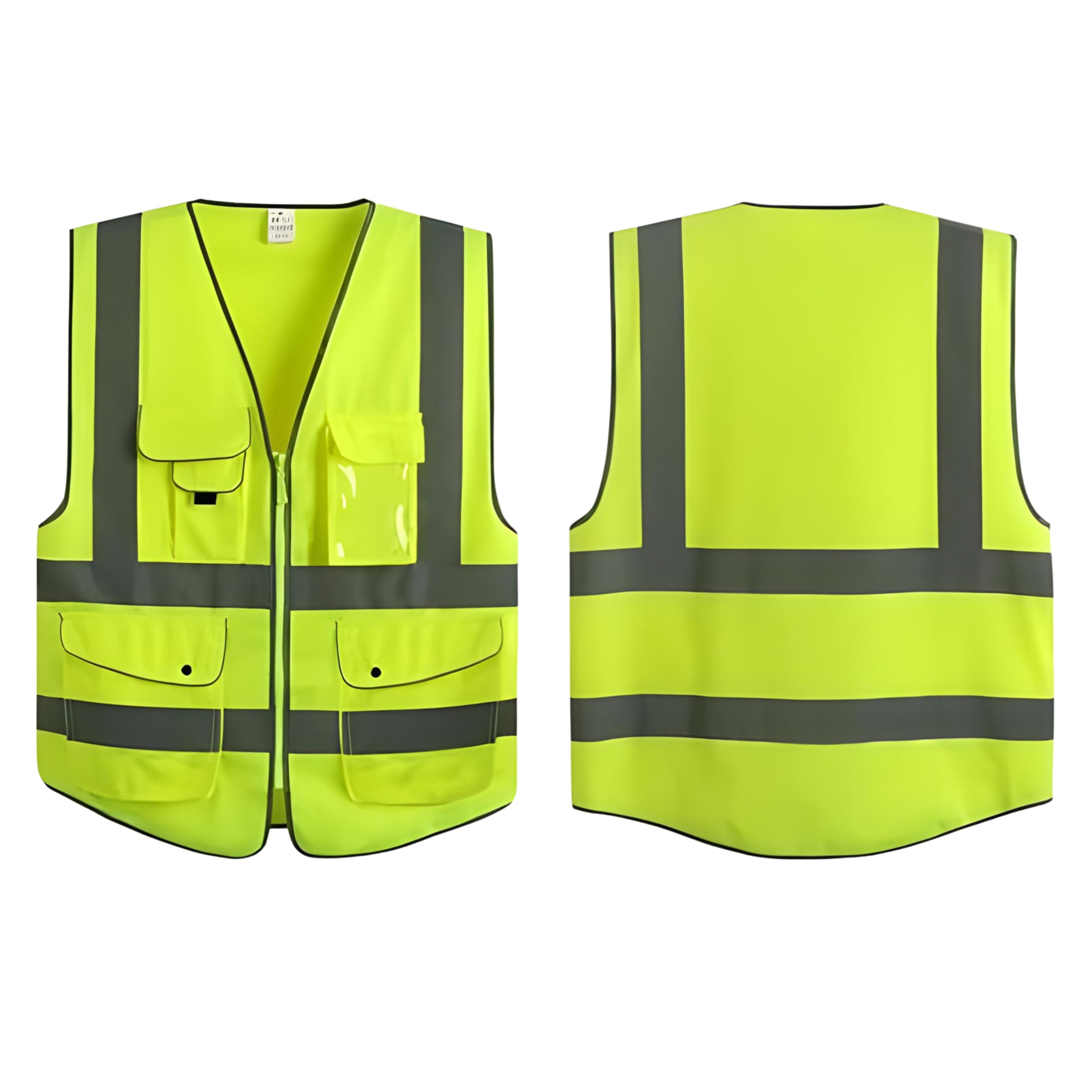 G & F Products - Chaleco reflectante de seguridad de alta visibilidad con tiras reflectantes con múltiples bolsillos