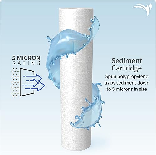 Miniatura 2 de AQUATICLIFE - Juego de cartuchos de filtro de repuesto de ósmosis inversa de 10 pulgadas, incluye filtro de bloque de carbono, cartucho de