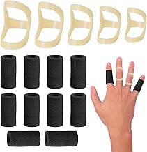 Trigger Finger Splint 15pcs Oval 8 Finger Splint & Sleeves Kit Fingers Splints for Arthritis Splints for Thumb Finger Arthritis Pain