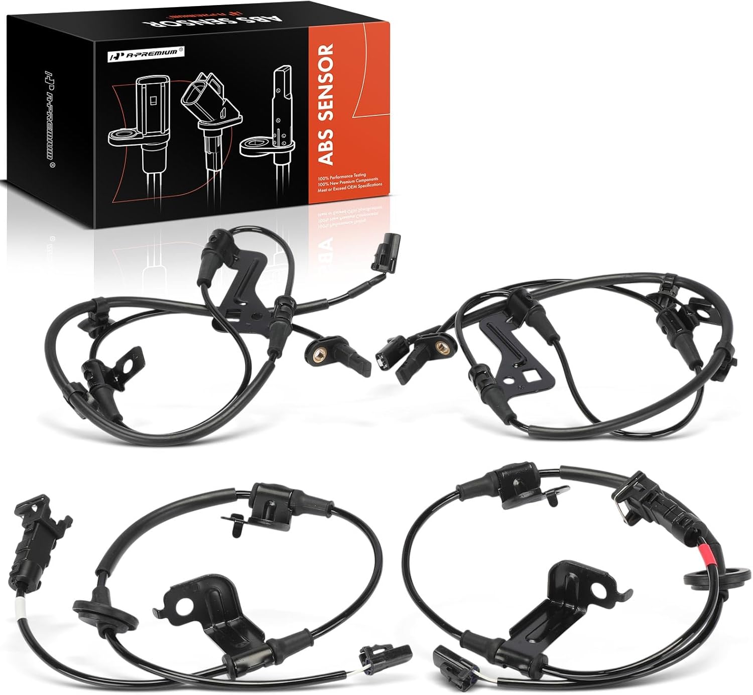 A-Premium 4PC Set ABS Wheel Speed Sensor & Wire Harness Compatible with Hyundai Elantra 2017 2019, 1.6L 2.0L [Built in Korea] - Front and Rear, Driver and Passenger Side