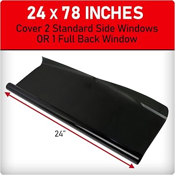 Black Magic Professional 20% VLT Tinted Window Film, Scratch-Resistant Tint for Car Windows Black