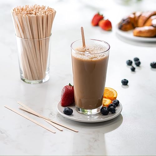 Miniatura 3 de Comfy Package, 500 unidades Agitadores de café de madera de 5.5 pulgadas, palitos de madera