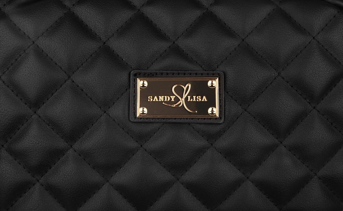 SANDY LISA St. Tropez Designer Backpack for Women | Side pockets for Water Bottle/Sunglasses/Phone | 14 Inch Laptop Computer | Dedicated Tablet Pocket | Work Business College Teacher Bag - Black