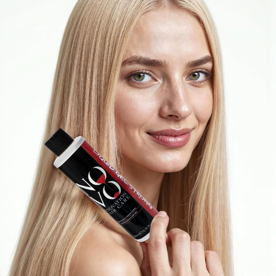 Novo Liquid Gel Strong, Gel Capelli Professionale a Tenuta Forte, Effetto Bagnato, 200 ml, Set da 3 Pezzi