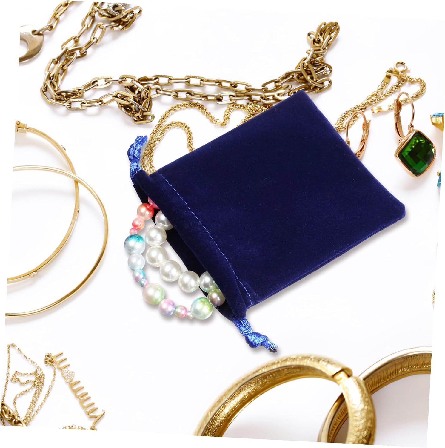 50pcs Drawstring Jewelry Pouch Velvet Storage Bag Bag Storage for Jewelry Reusable Pouches Drawstring