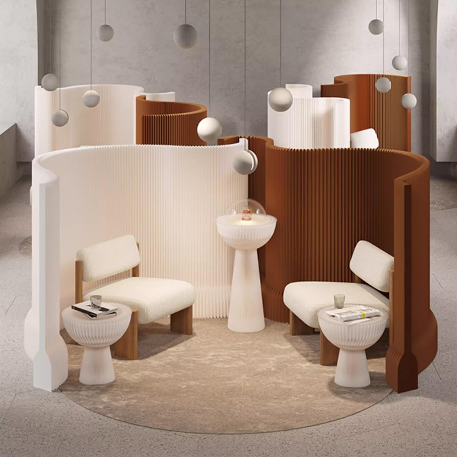 Cloison de séparation pliable en papier, écran d'intimité portable, cloison murale temporaire moderne, 1,1 m de haut pour la maison, le bureau et une utilisation commerciale