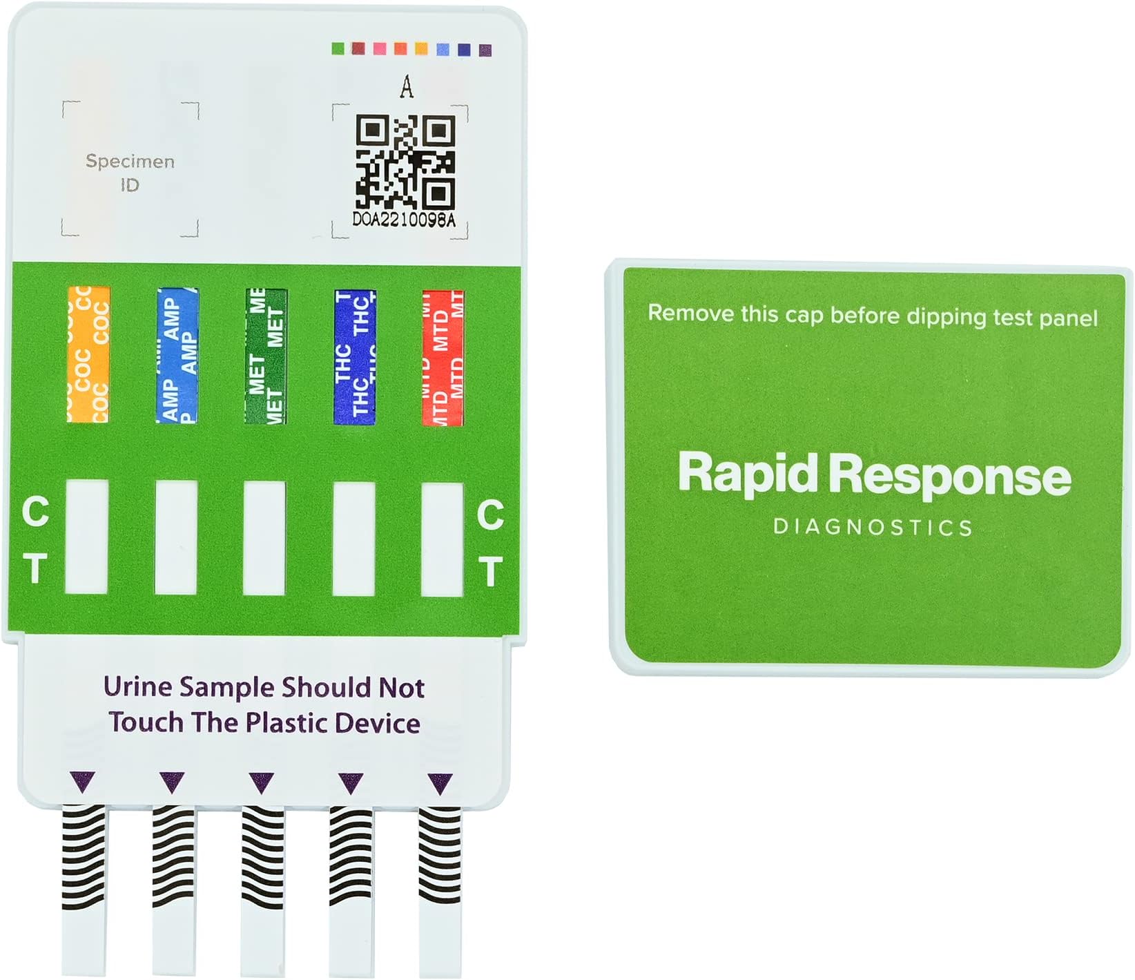 Rapid Response D10.1-1P29-25 10 Drug Test Panel-(10.1), Includes COC300, AMP1000, MET1000, THC50, MTD300, OPI2000, PCP25, BAR300, BZO300, TCA1000 (Pack of 25)
