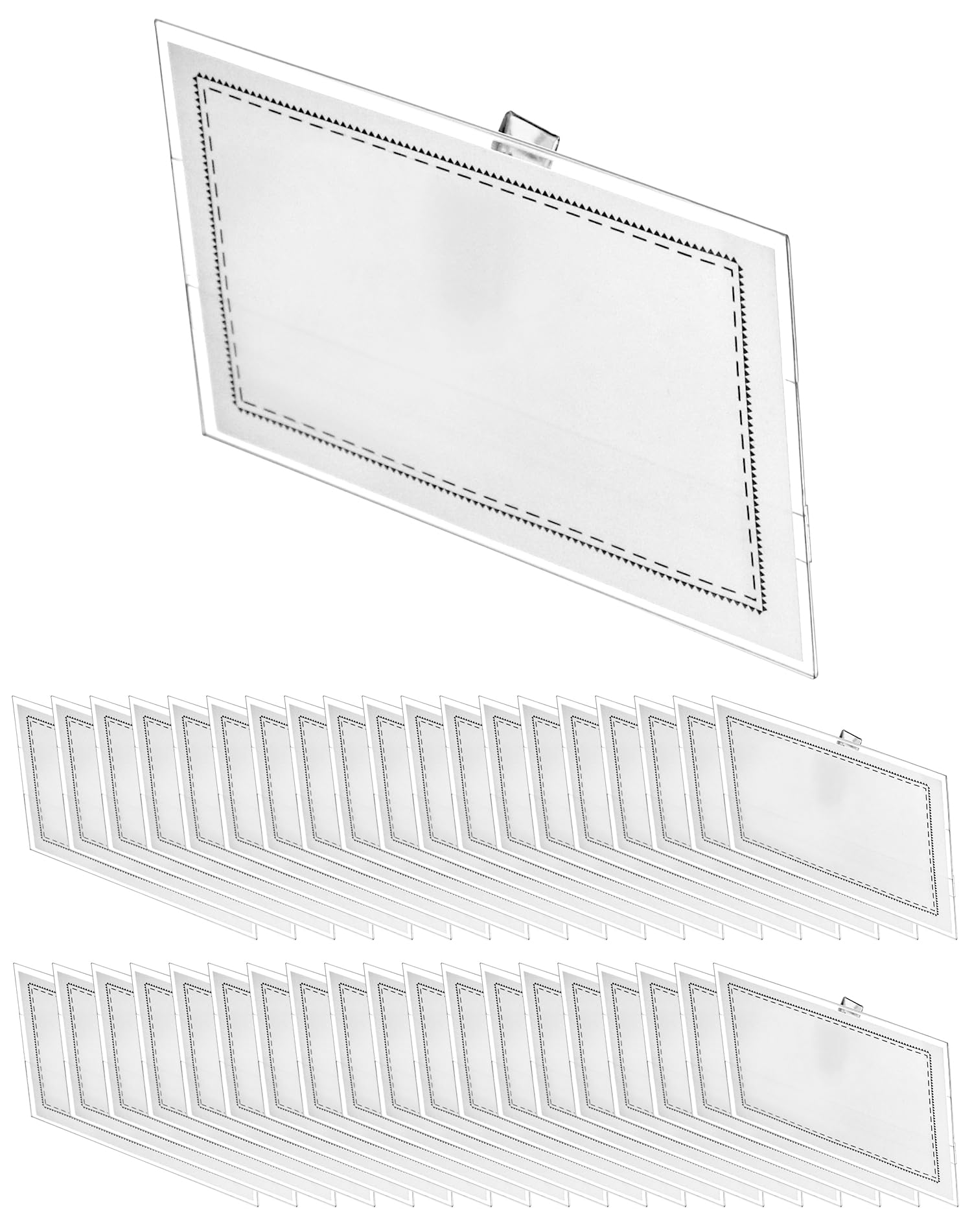 QWORK® 100 Piezas Funda para Tarjetas de Identificación, 90 mm x 56 mm, Grosor de 0,35 mm - Porta tarjetas horizontal resistente al agua