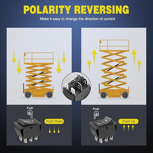 Vista 81 de Nilight Interruptor basculante momentáneo (ON) - Apagado (ON) Interruptores de palanca DPDT 7Pin 12V 24V encendido apagado en interruptor LED
