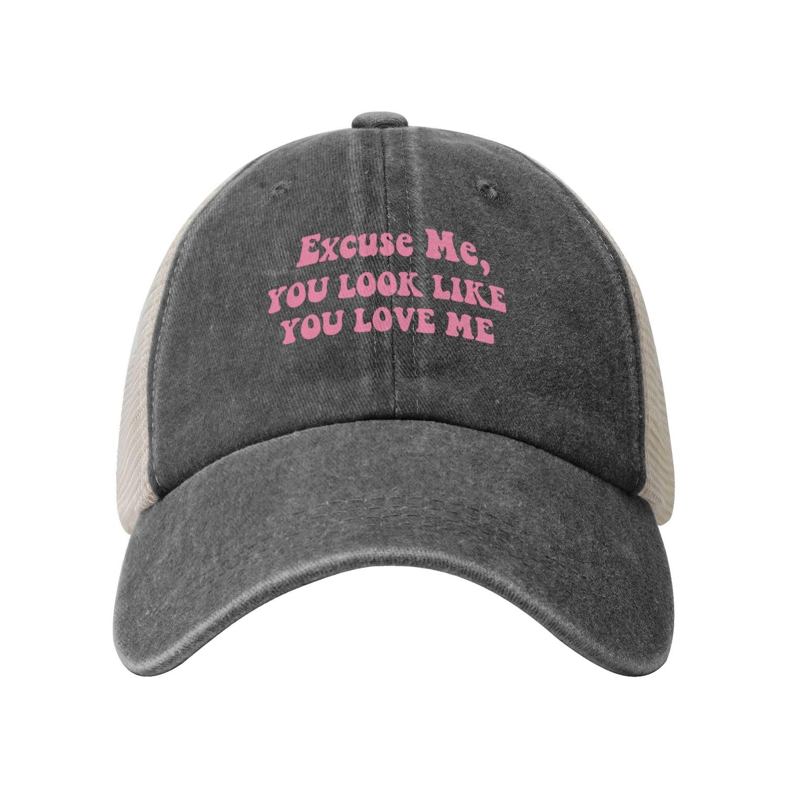 Anceky Excuse Me You Look Like You Love Me mesh Hats Denim Cap