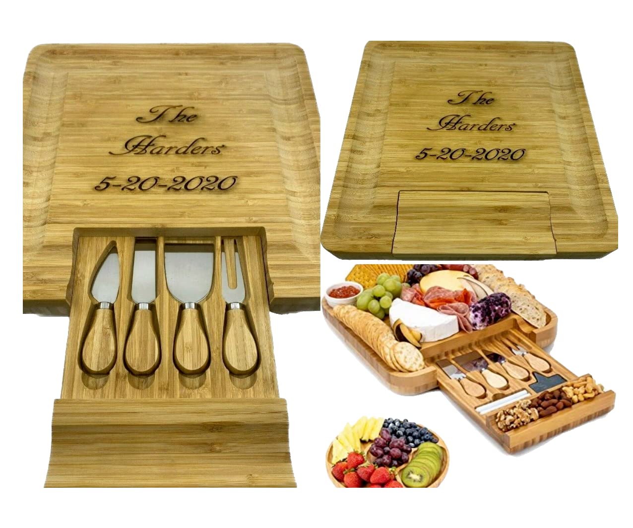 Entertain Large Cutting Cheese Charcuterie Board Tray 13