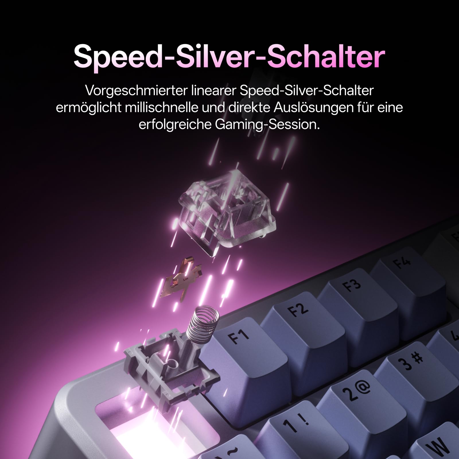 Rapoo V700DIY-75 Kabellose Mechanische Gaming Tastatur, BT 5.0/2,4 GHz/Kabel, Hot-Swap-fähige individuelle, Speed-Silver-Linearschalter, 16,8M Per-Key-RGB, Gasket-Mount, Full NKRO Anti-Ghosting - 4
