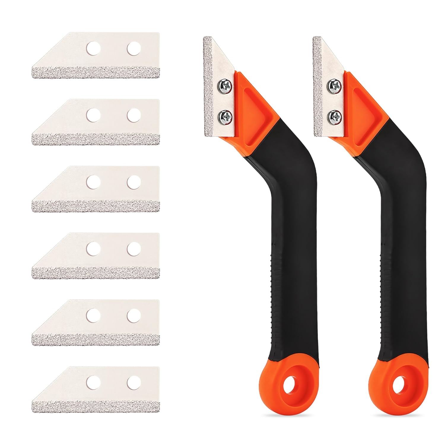 2 Pack Grout Removal Tool, Long-Lasting Saw Angled Tile Grout Remover with 6 Replacement Blades, Grout Scraping Rake for Cleaning Ceramic Tile Joints and Corners