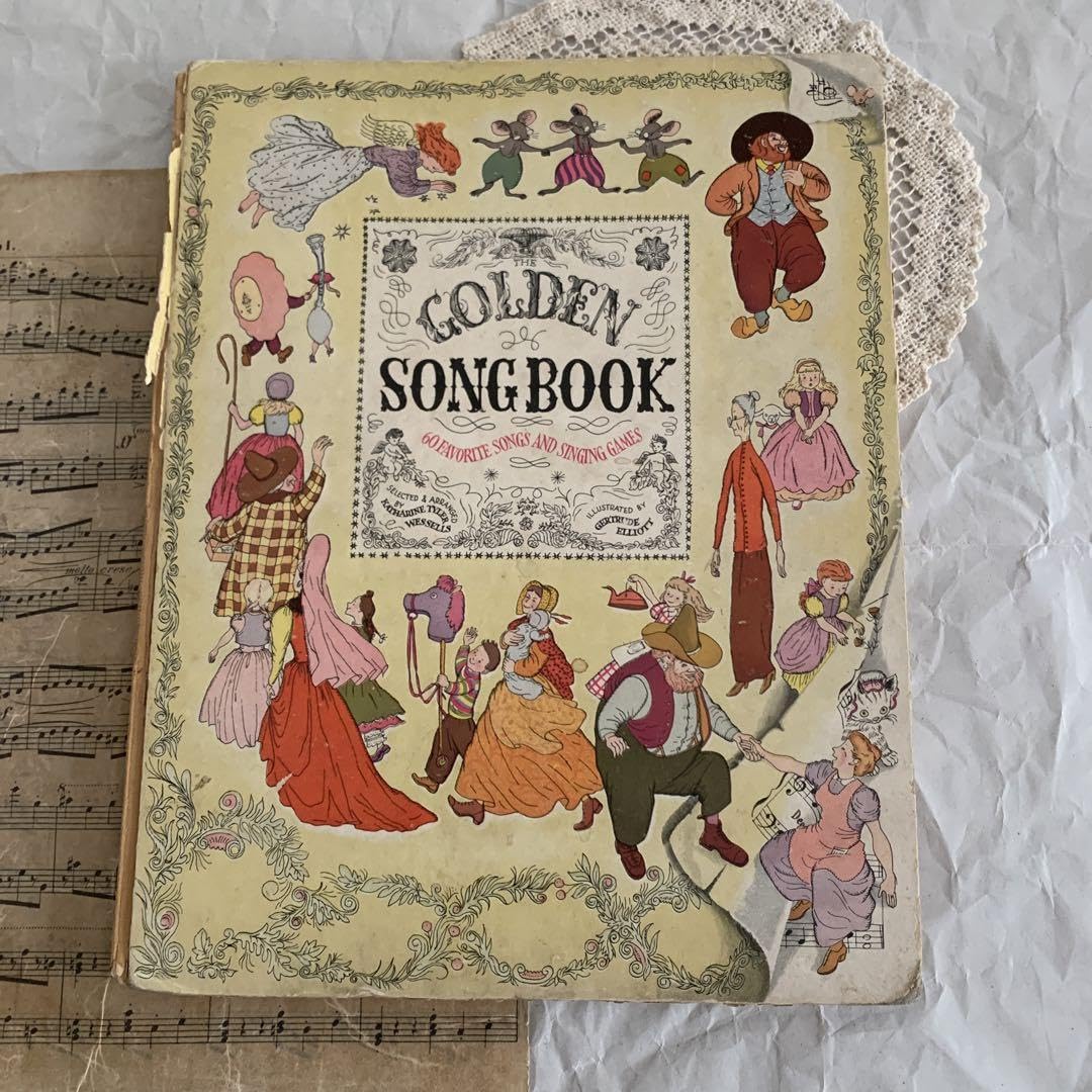 Amazon.co.jp: 1945年ビンテージ楽譜絵本 洋書 古書 児童書