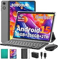 Vista 10 de Tablet 2026 con teclado, 26 GB + 256 GB (expansión de 2 TB), tabletas Android 15 de 10 pulgadas con Octa Core, Gemini AI, WiFi 5G, 8000mAh, BT 5.0