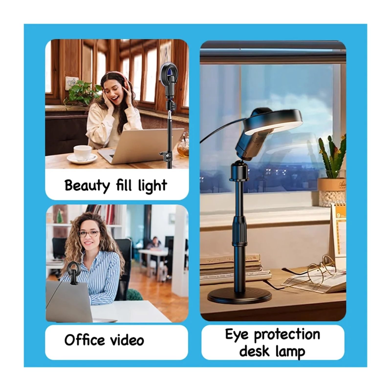 Webcam in streaming EXHQDR 4K con messa a fuoco automatica AI, luce anulare, microfono, telecomando, USB Plug and Play for videochiamate live zoom YouTube Incontri e streaming