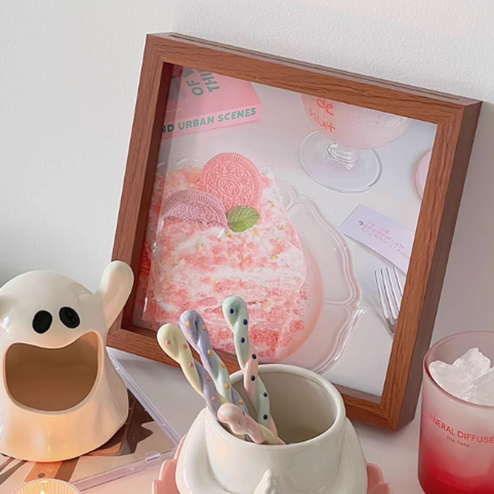 a4 frame, Acrylic Floating Picture Frame Specimens Photos Handicraft Multicolor(Bruin,A4 (21 * 29.7cm))