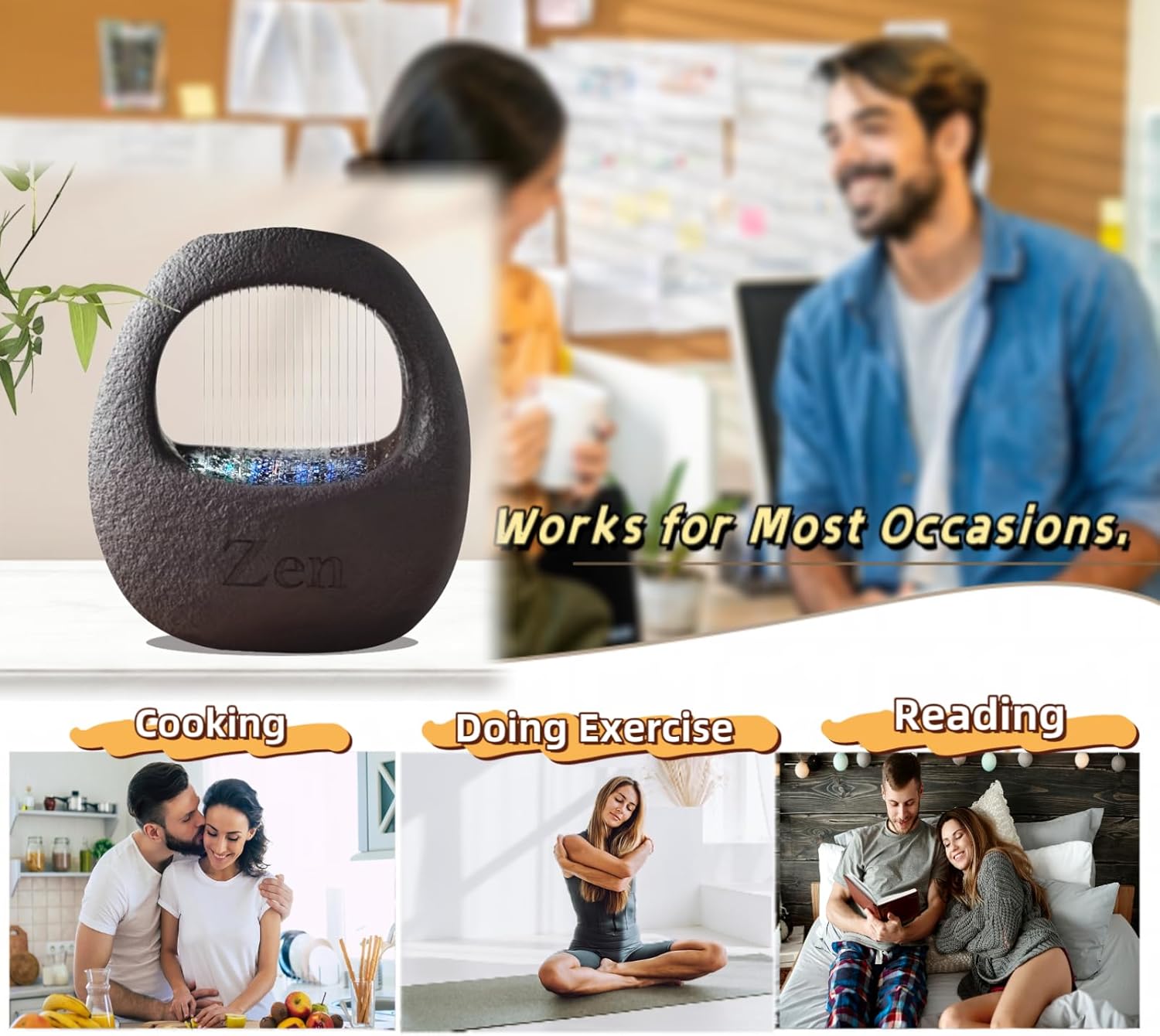 Tabletop Fountain,Small Soothing Sound Machine with Relaxing Lights, Indoor Waterfall, Feng Shui Decor for Good Luck,7.8" Height, Corded Electric,Comes with Orchid Coaster,for Office,Bedroom,Kitchen