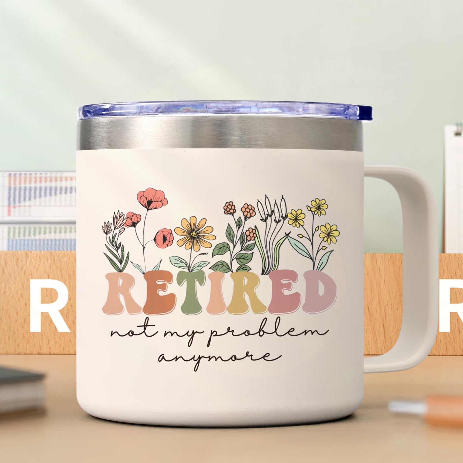 Lifecapido Regalo de jubilación para mujer, regalo de jubilación para mujeres, taza de café jubilada Not My Problem Anymore, regalos de jubilación, regalos de cumpleaños, regalos de Navidad para