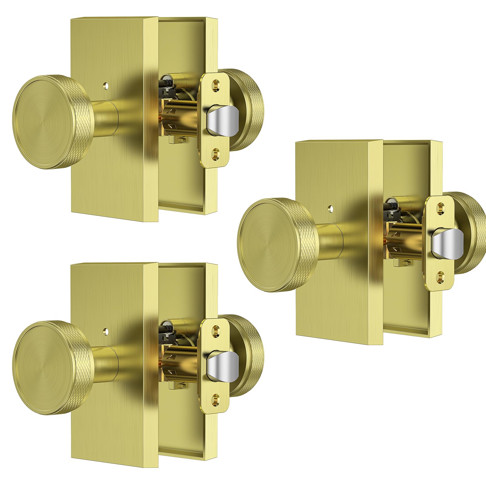 Boutons de porte avec serrure dorés au design chic et finitions soignées
