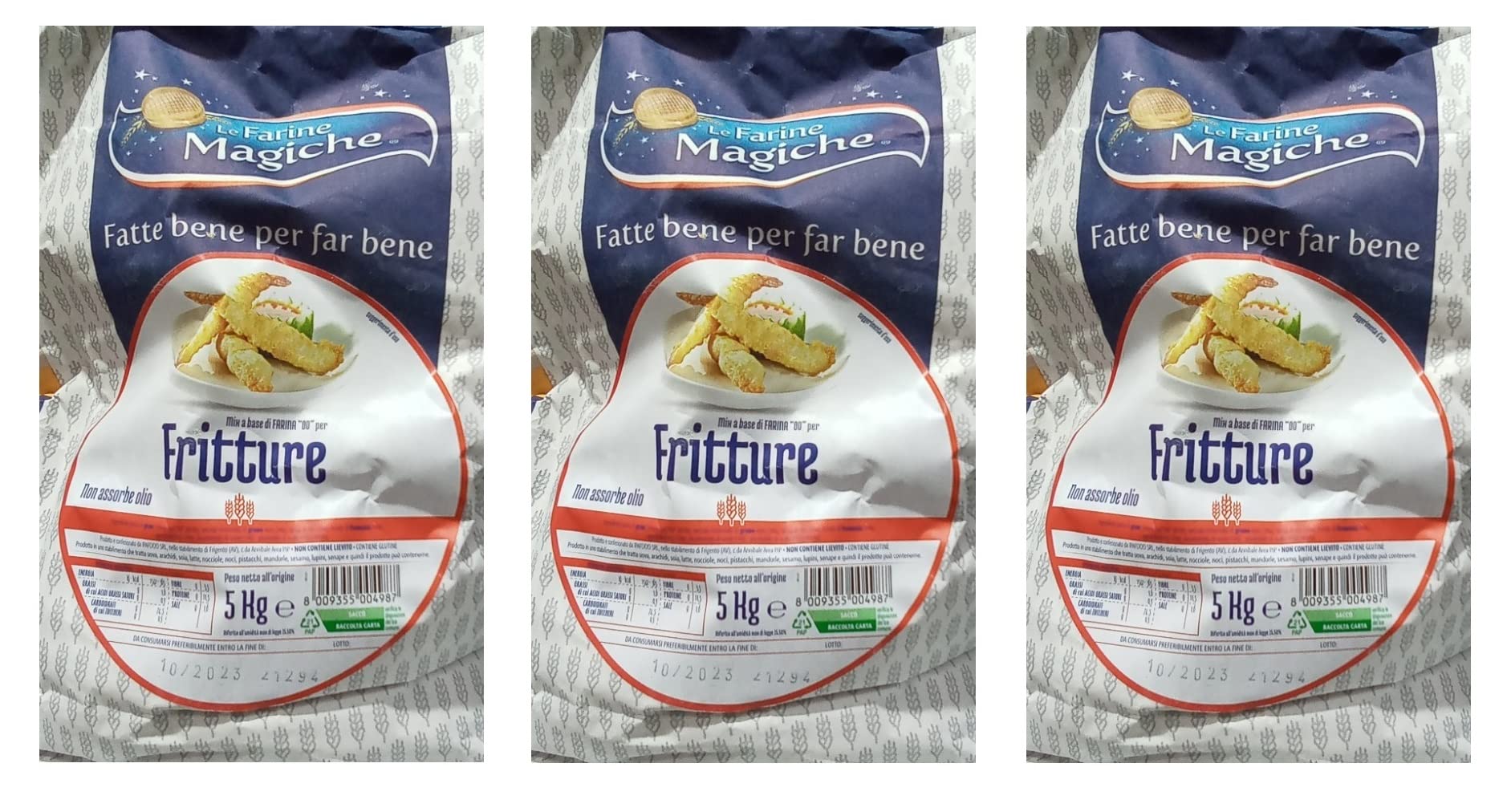 Lo Conte Le Farine Magiche Frittura 3 x Harina para freír 5 kg