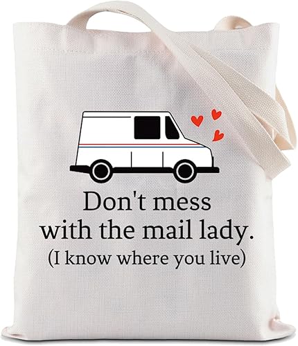 ZJXHPO Divertido portador de correo de agradecimiento, no ensucies con el correo para mujer, bolsa de cosméticos para el trabajador postal, bolsa