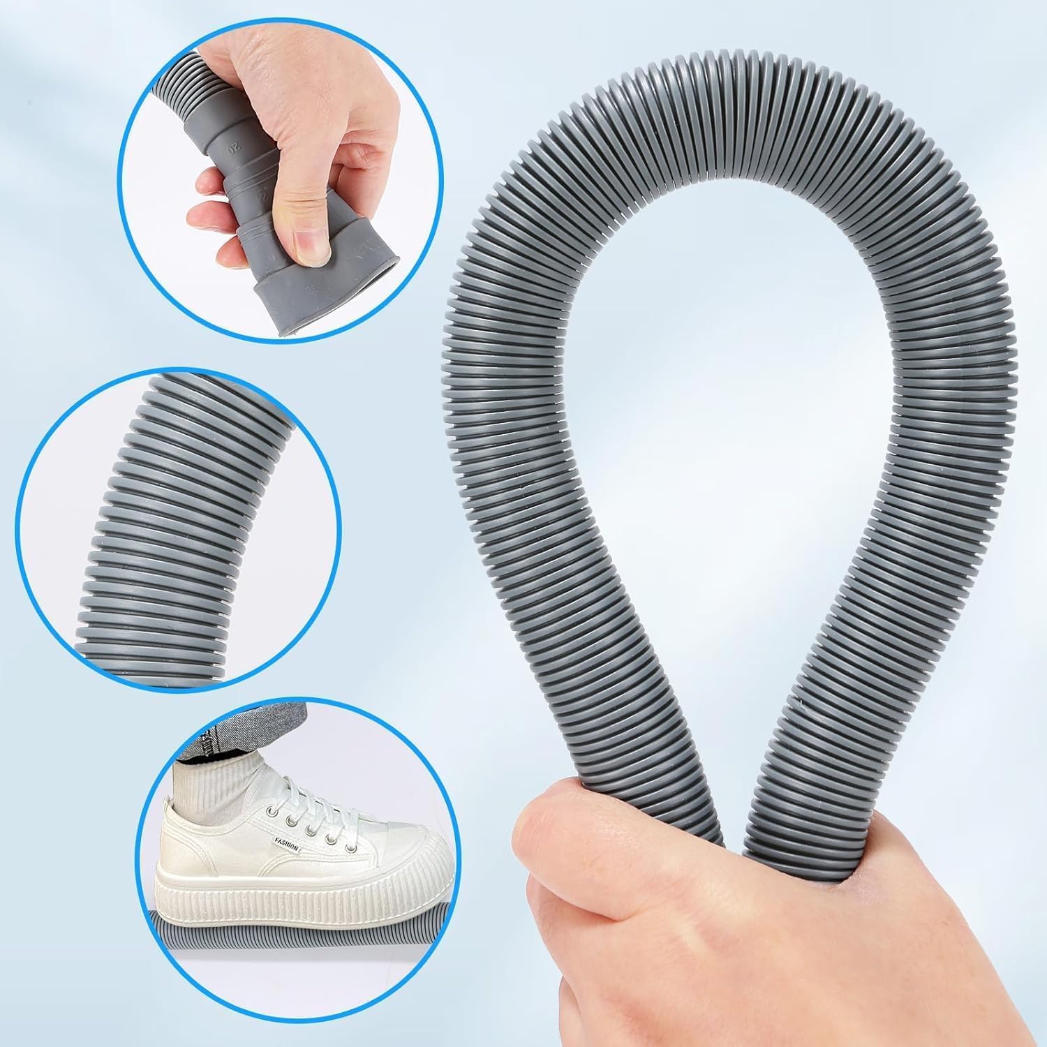 PinkCross - Extensión universal de manguera de drenaje para lavadora, manguera flexible para lavadora y lavavajillas, tubo portátil para fregadero y deshumidificador, manguera de plástico corrugado