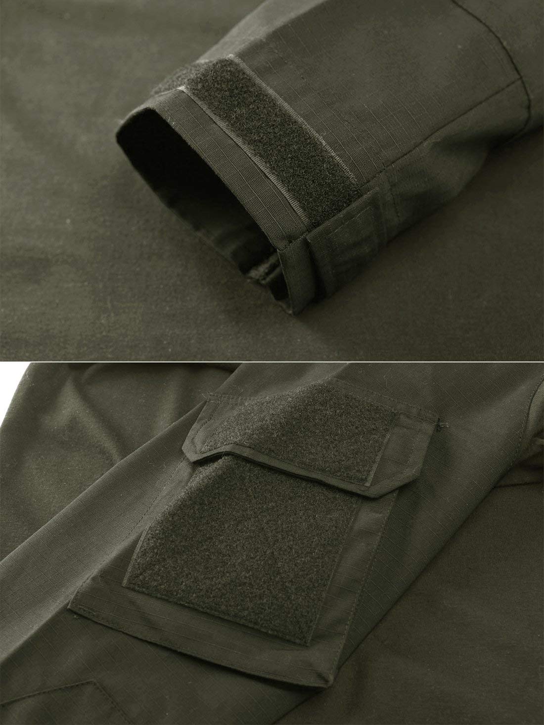 LiliChan T-Shirt Militaire à Manches Longues T-Shirt extérieur à Manches avec Fermeture éclair